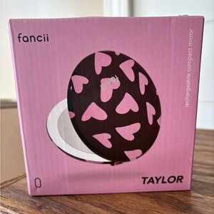 Fancii Taylor Pink Heart Compact Mirror